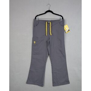 WonderWink Scrub Pants Womens Large Gray Cargo Workwear Medical Nurse